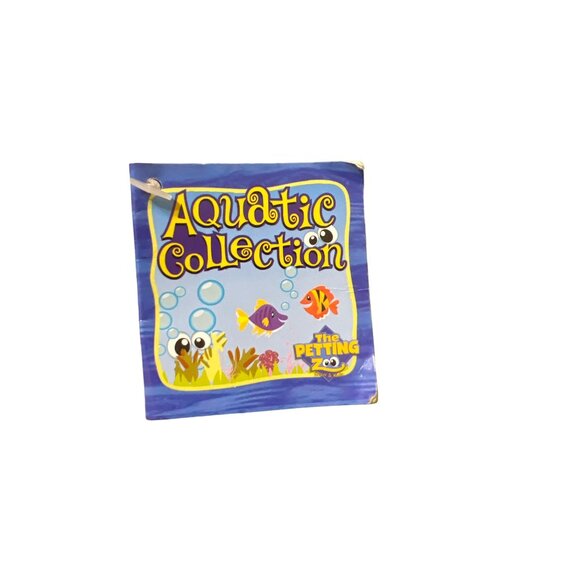 The Petting Zoo Aquatic Collection Dolphin Plush Gray White Blue Eyes 12" NWT - Picture 5 of 5